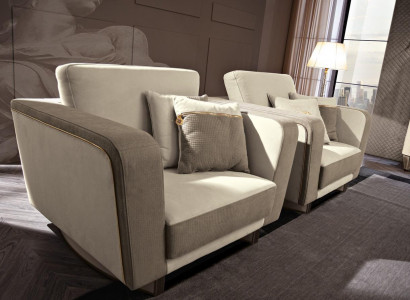 Design Lounge Club Relax Armchair Chair Upholstery Television Leather Textile Wood Fabric